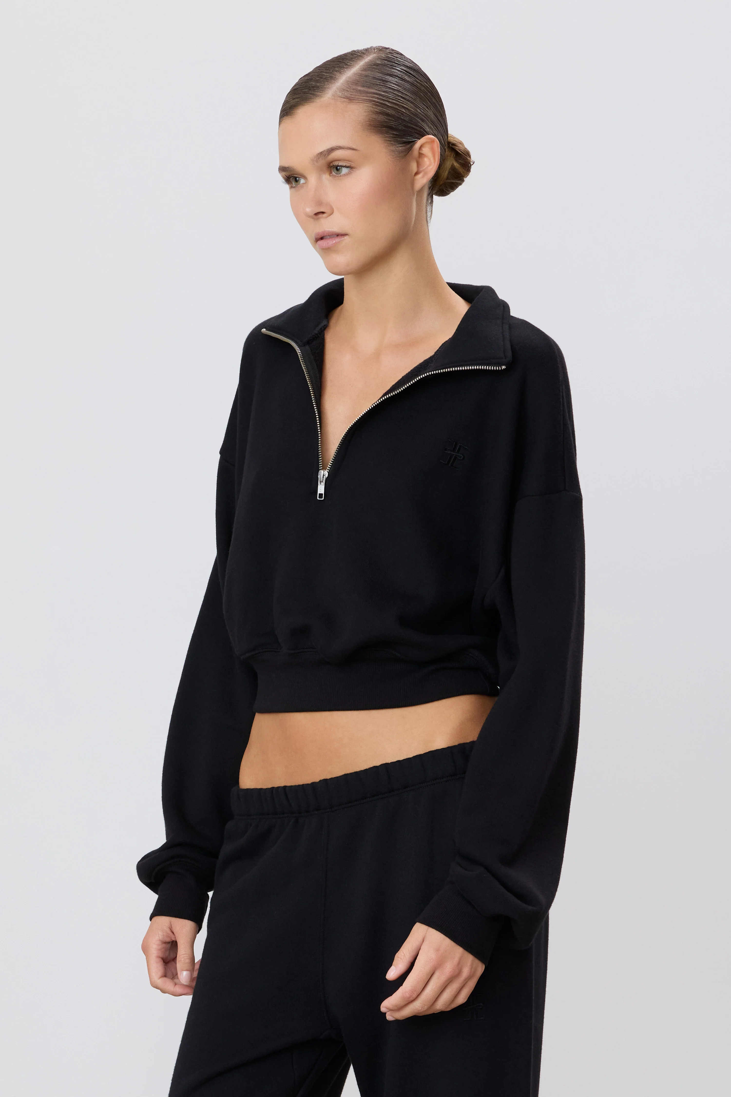 CROPPED HALF-ZIP SWEATSHIRT - Image 3