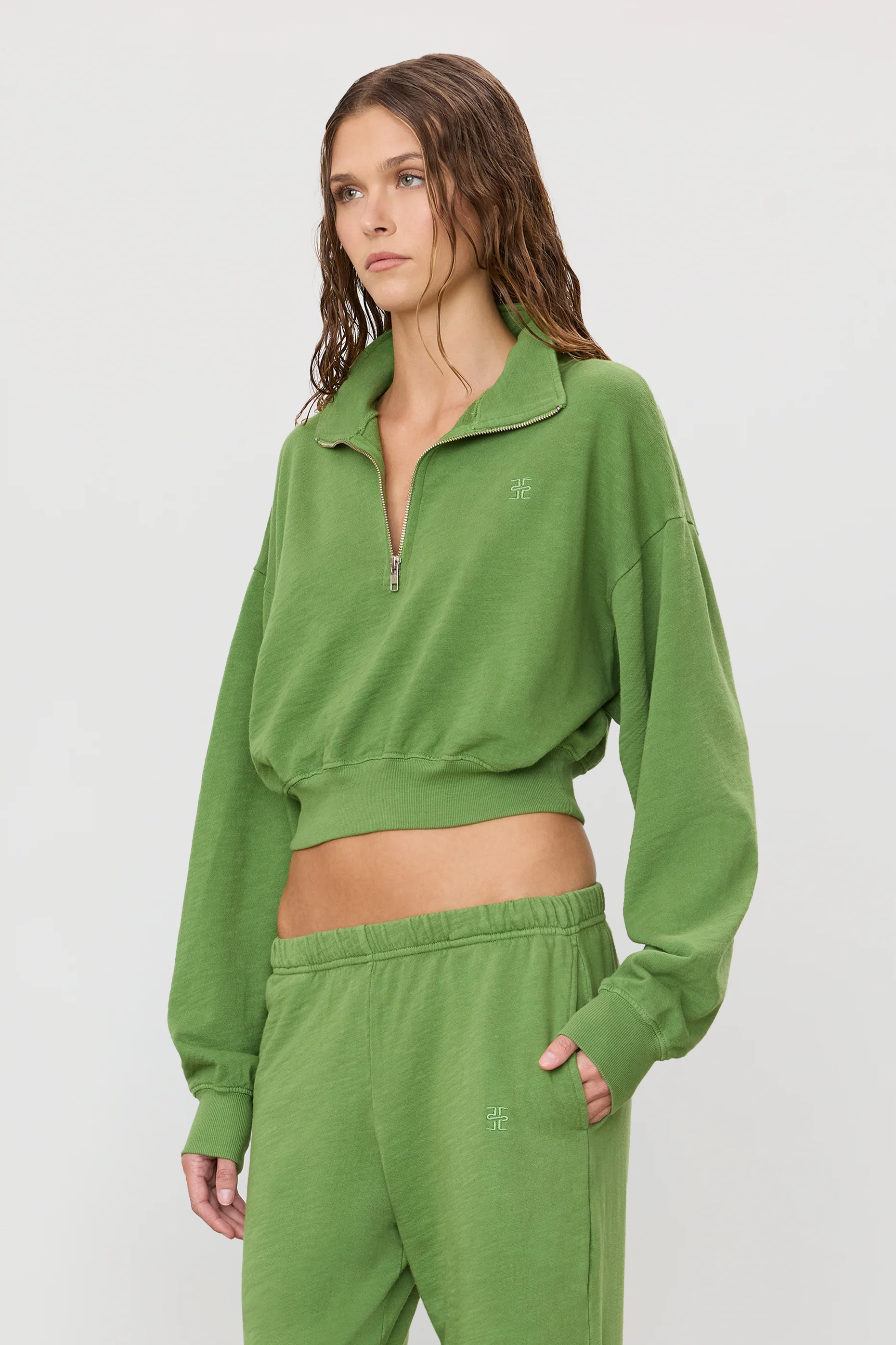 CROPPED HALF-ZIP SWEATSHIRT - Image 3