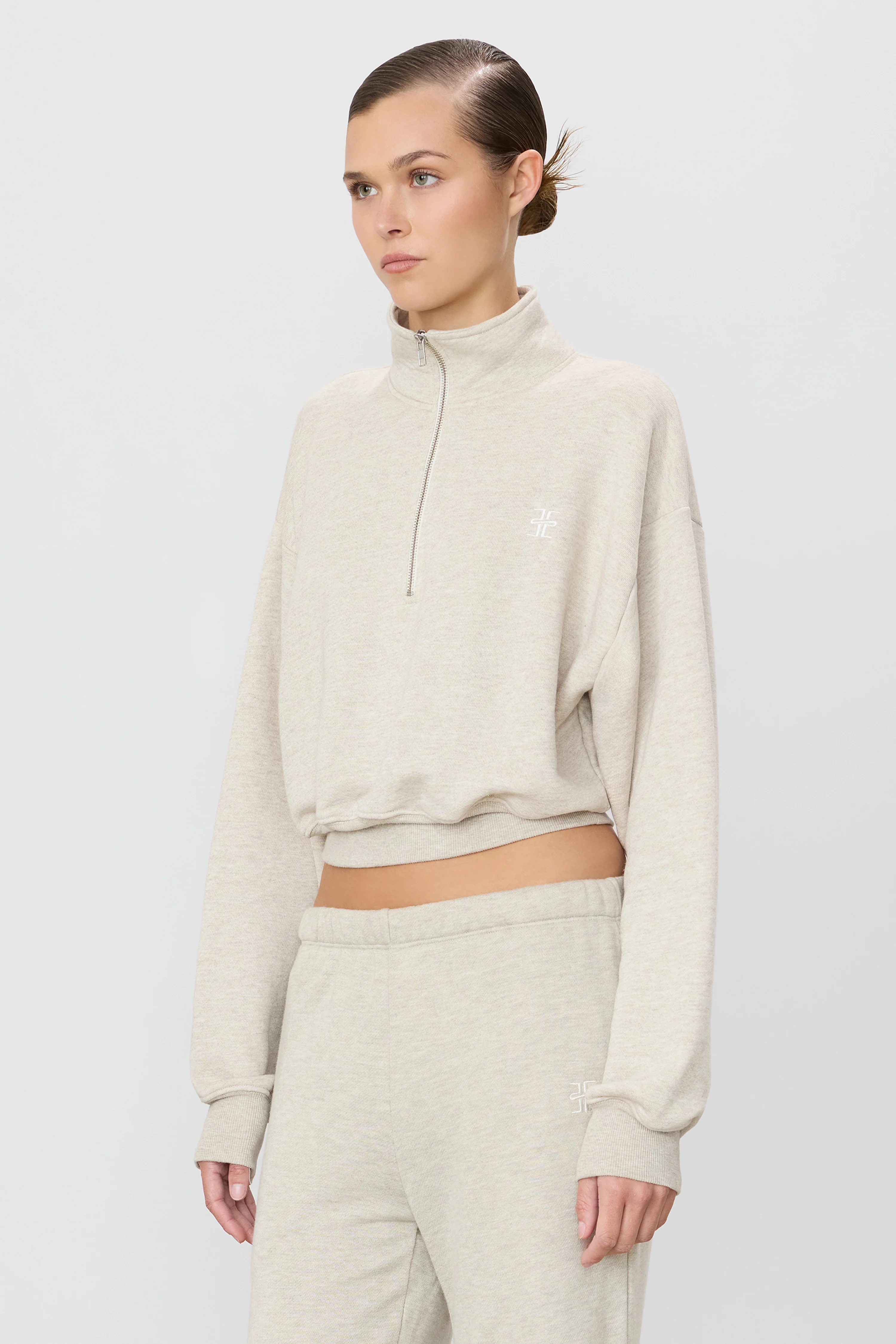 CROPPED HALF-ZIP SWEATSHIRT - Image 3