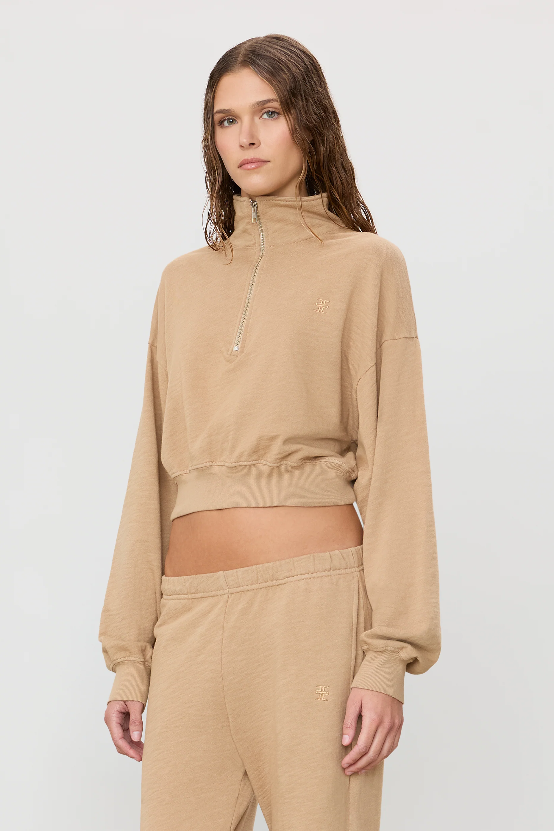 CROPPED HALF-ZIP SWEATSHIRT - Image 3
