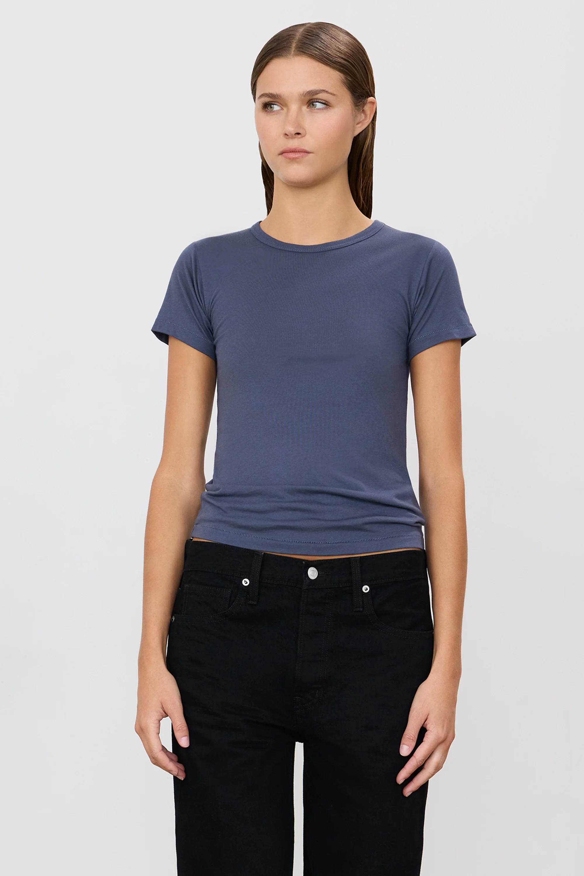 FITTED CREWNECK SHORT SLEEVE T-SHIRT - Image 2