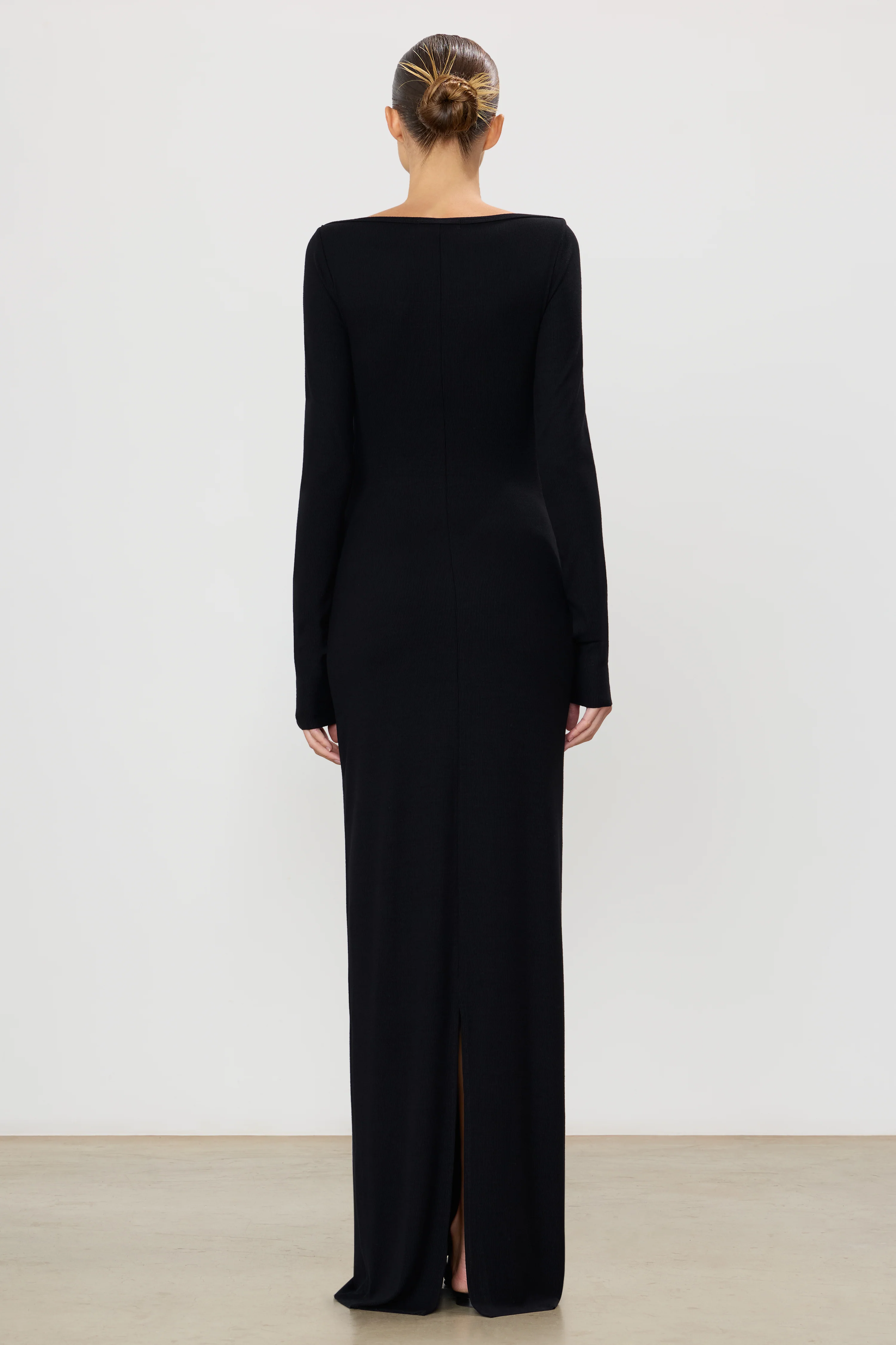 LONG SLEEVE BOATNECK MAXI DRESS - Image 4