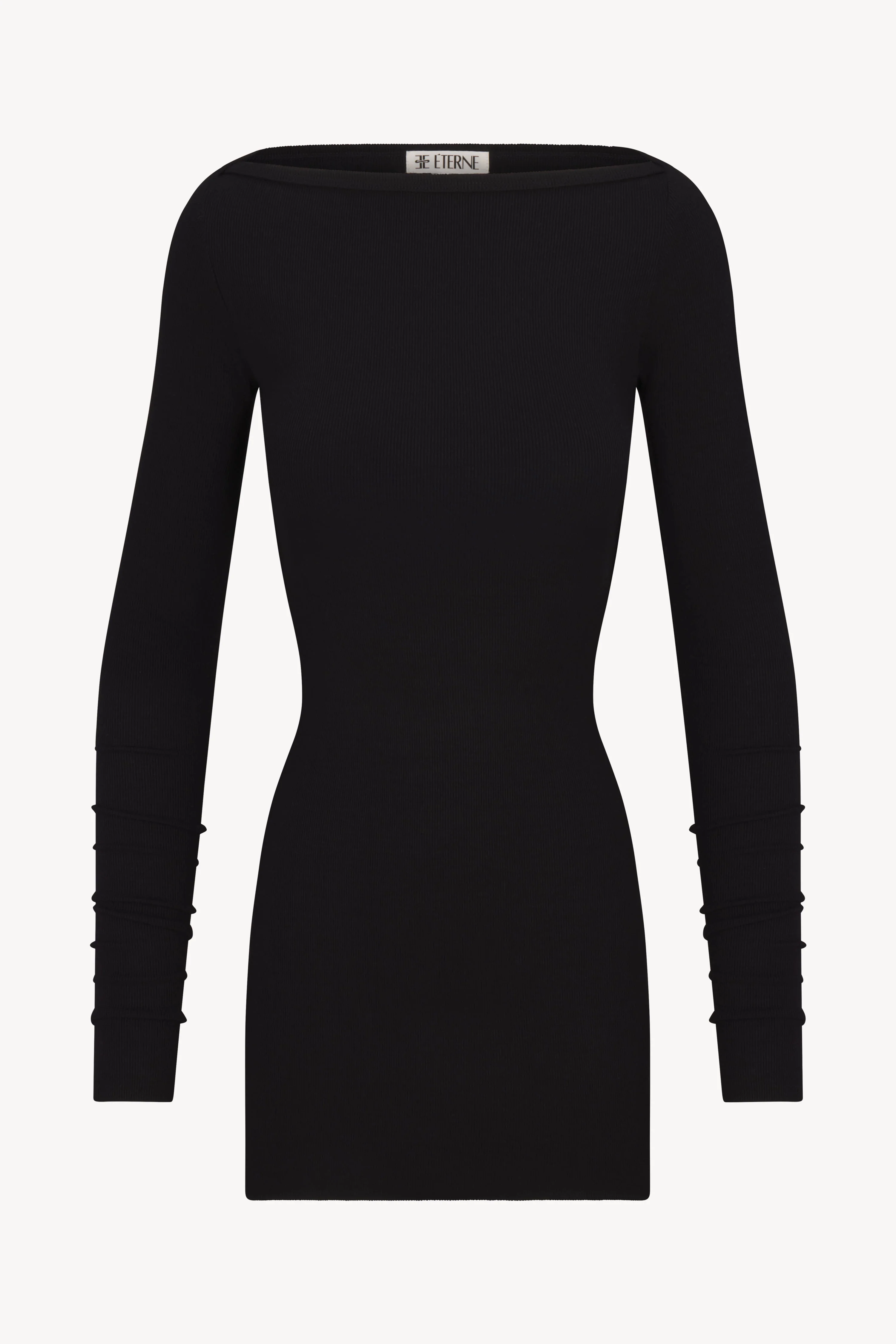 LONG SLEEVE BOATNECK MINI DRESS