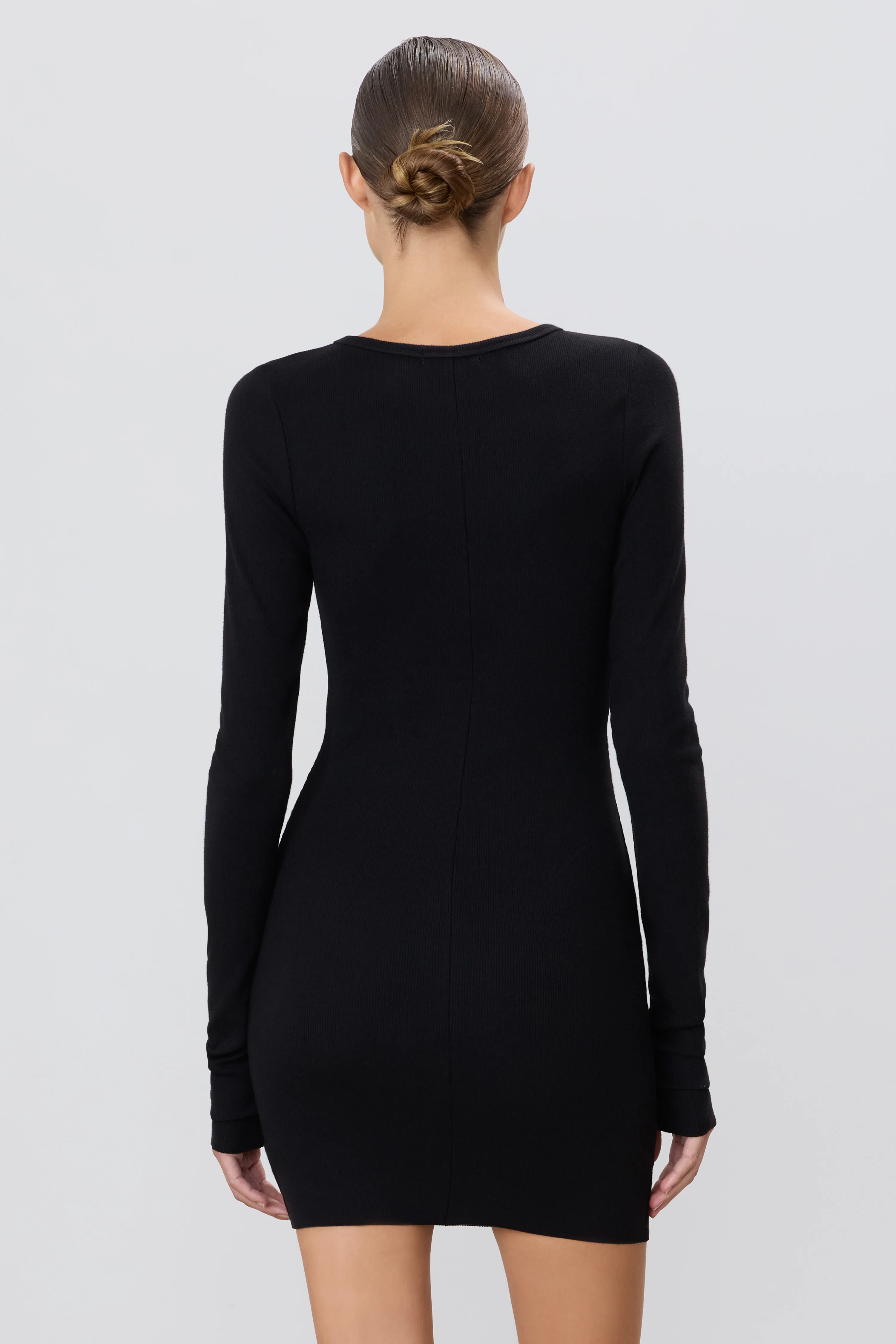 LONG SLEEVE CREWNECK MINI DRESS - Image 4