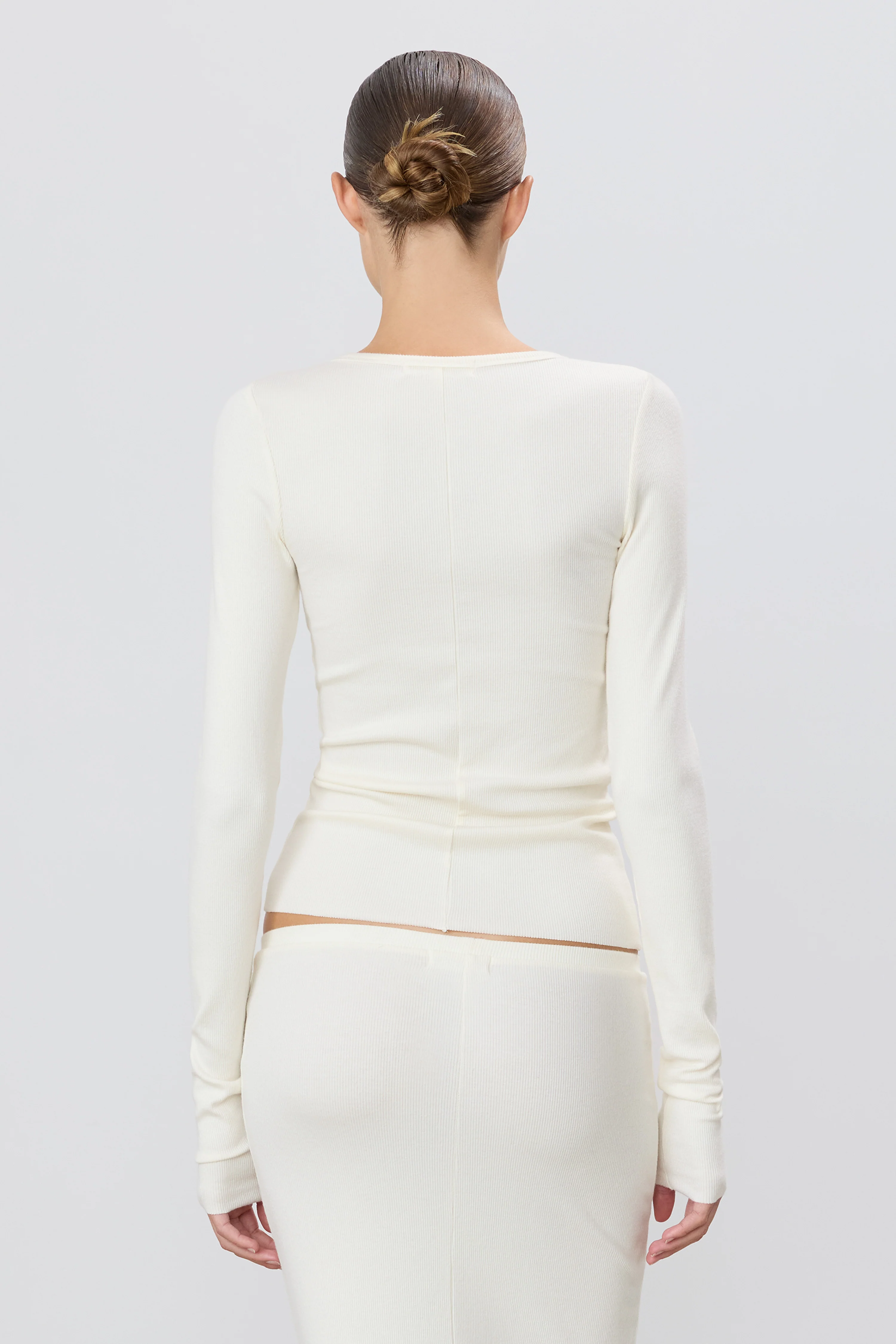 LONG SLEEVE FITTED TOP - Image 4