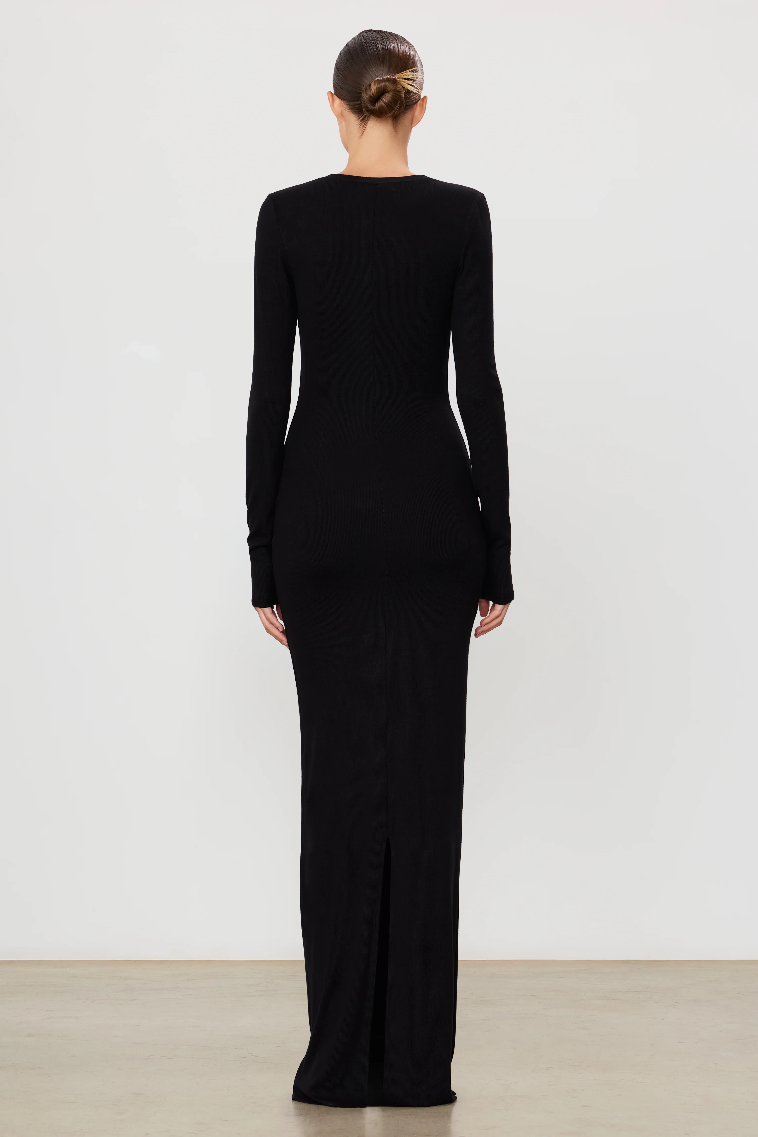 LONG SLEEVE HENLEY MAXI DRESS - Image 4