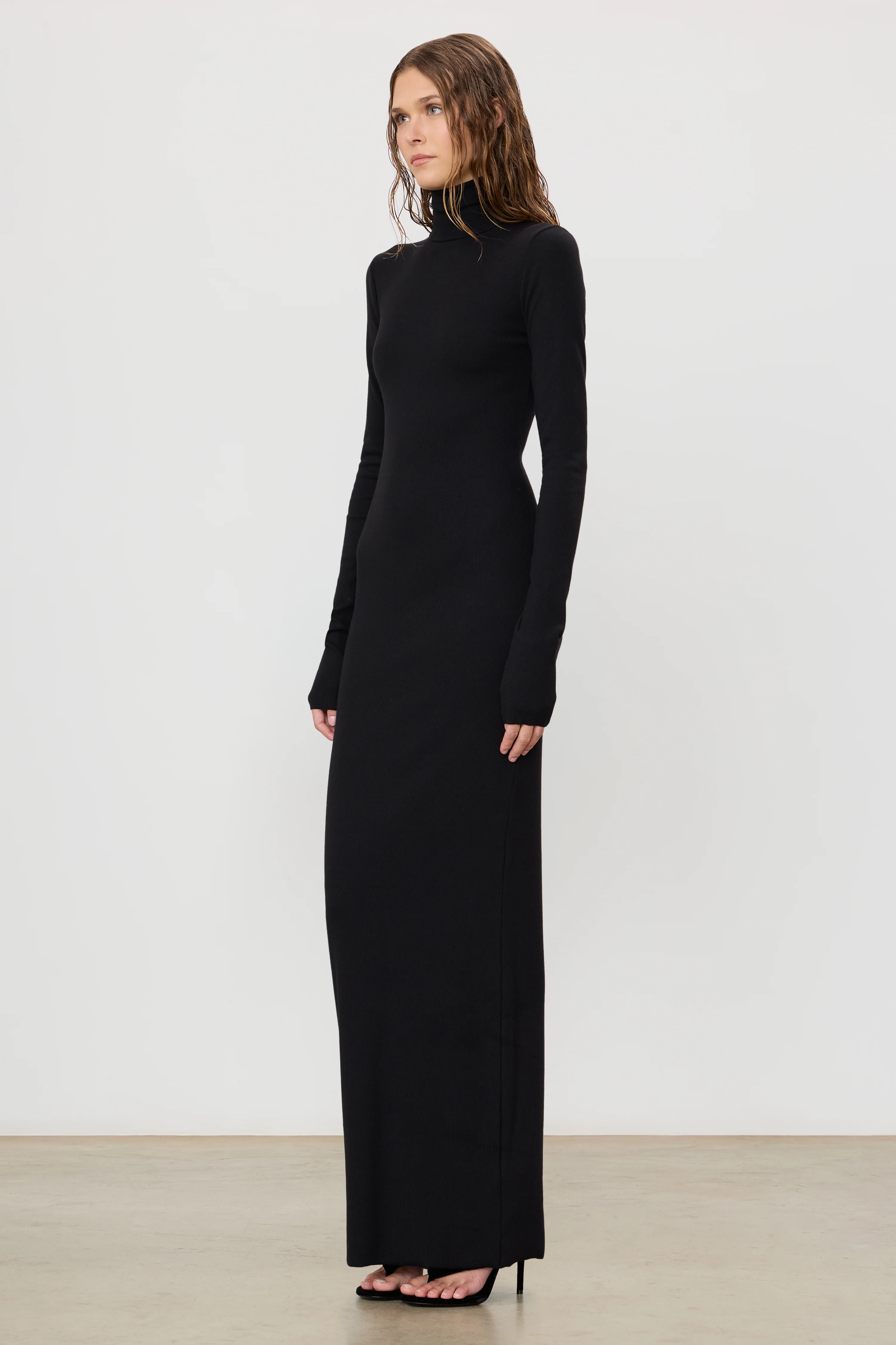 LONG SLEEVE TURTLENECK MAXI DRESS - Image 3