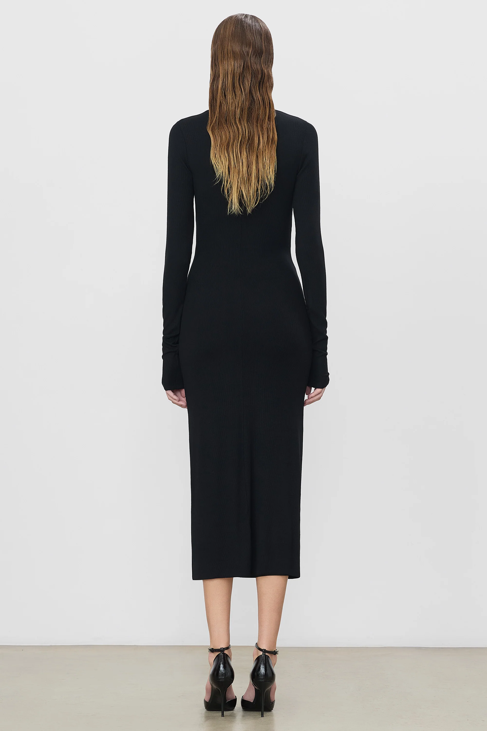 V-NECK MIDI DRESS - Image 4