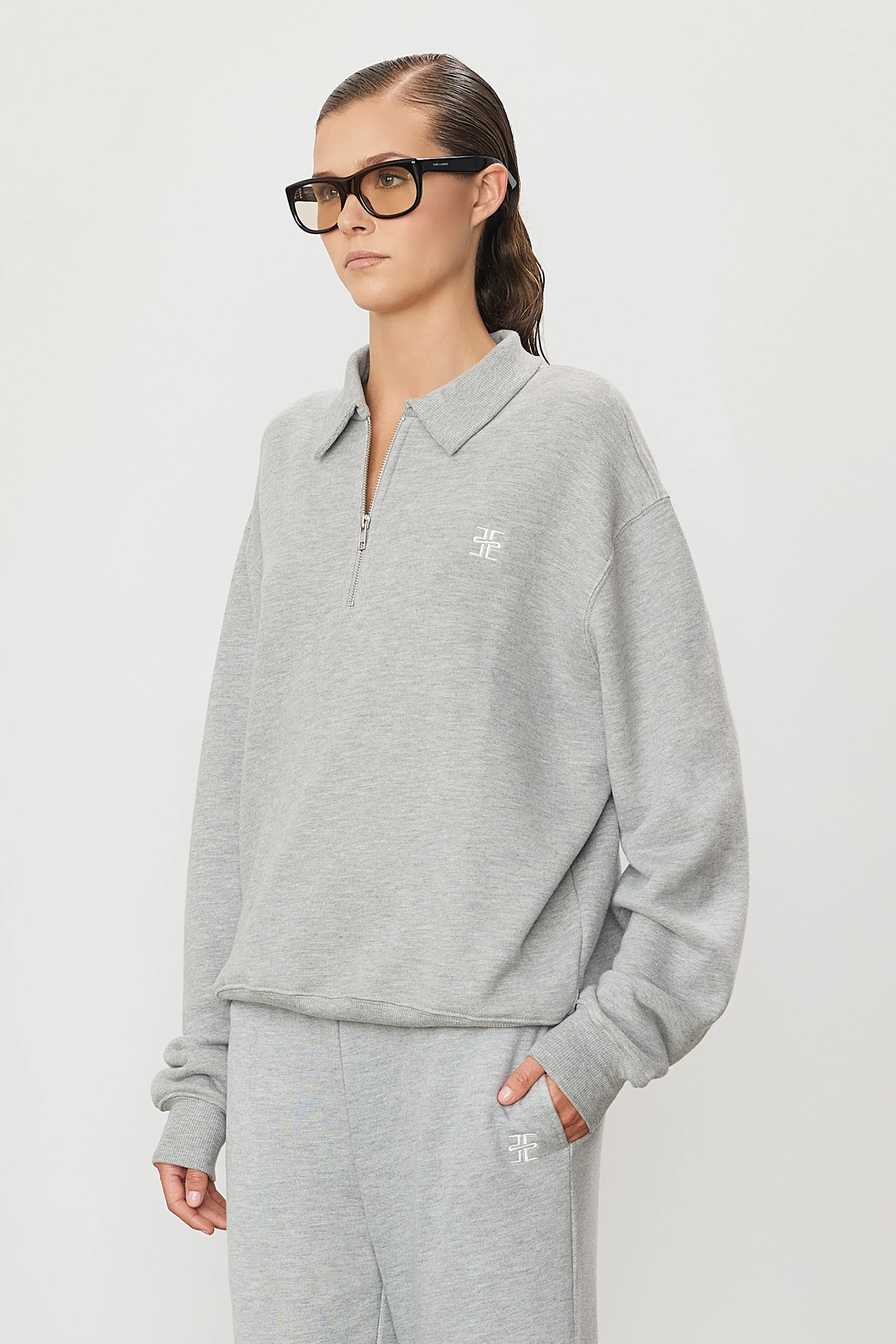 ZIP-UP POLO SWEATSHIRT - Image 3
